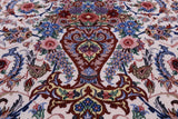 Ivory Signed Isfahan Authentic Persian Hand Knotted Wool & Silk Area Rug - 5' 1" X 7' 10" - Golden Nile
