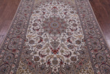 Ivory Isfahan Authentic Persian Hand Knotted Wool & Silk Area Rug - 5' 0" X 7' 10" - Golden Nile