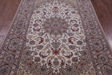 Ivory Isfahan Authentic Persian Hand Knotted Wool & Silk Area Rug - 5' 0" X 7' 10" - Golden Nile