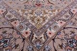 Ivory Isfahan Authentic Persian Hand Knotted Wool & Silk Area Rug - 5' 0" X 7' 10" - Golden Nile