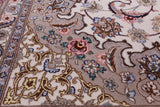 Ivory Isfahan Authentic Persian Hand Knotted Wool & Silk Area Rug - 5' 0" X 7' 10" - Golden Nile