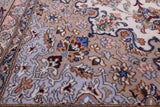 Ivory Signed Isfahan Authentic Persian Hand Knotted Wool & Silk Area Rug - 5' 1" X 8' 0" - Golden Nile