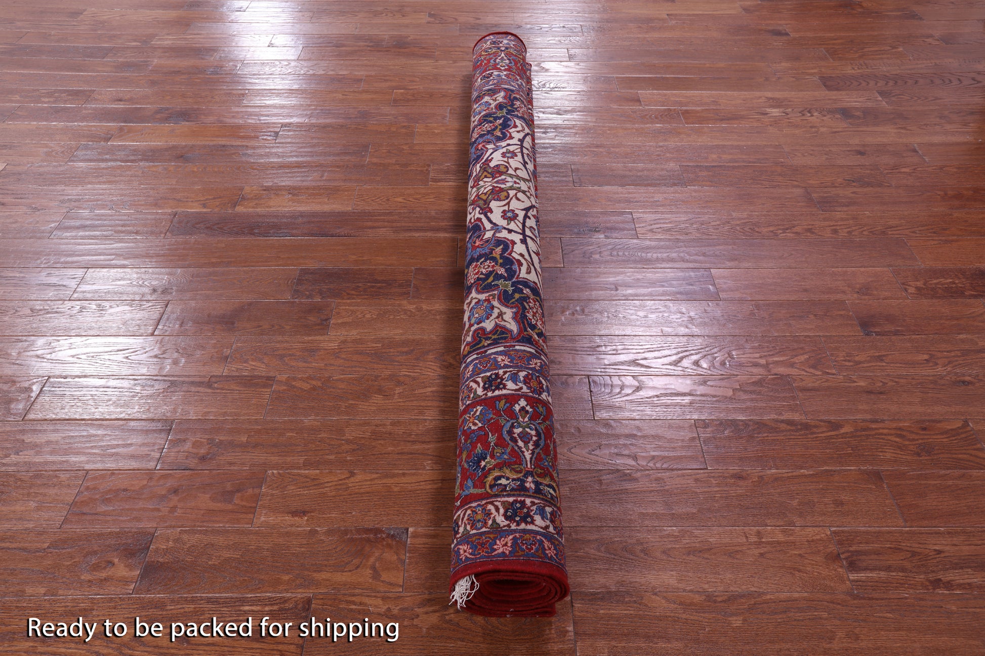 Ivory Antique Isfahan Persian Hand Knotted Area Rug - 7' 1" X 10' 6" - Golden Nile