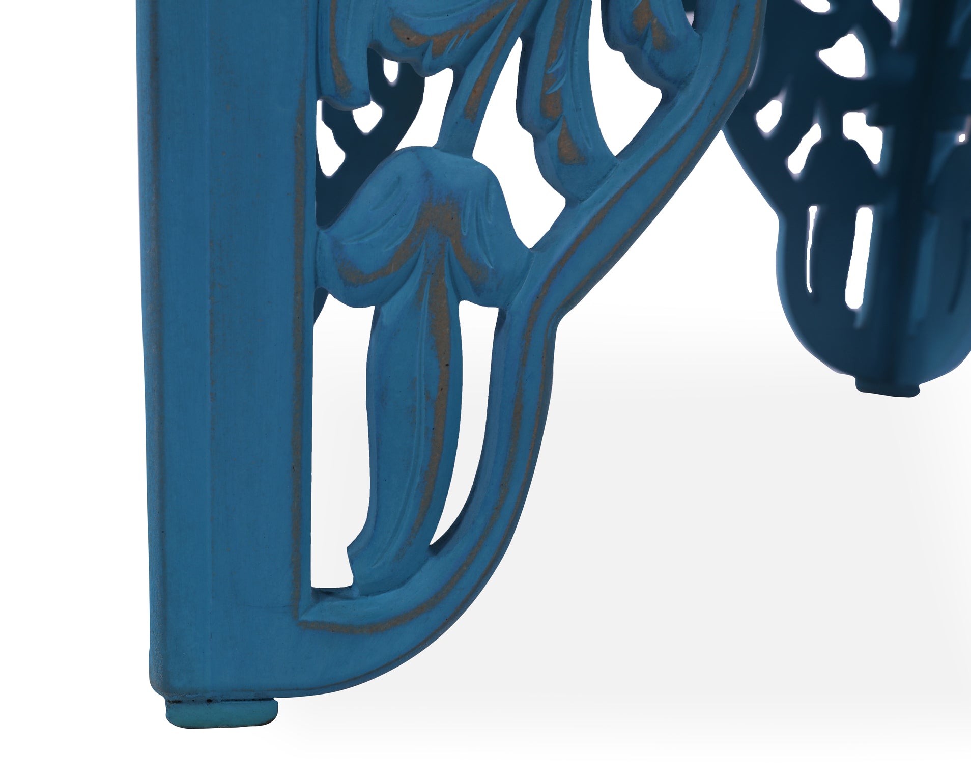 Reclaimed Wood Handcarved Floral Nightstand - Golden Nile