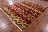 Ikat Hand Knotted Wool Area Rug - 8' 2" X 9' 9" - Golden Nile