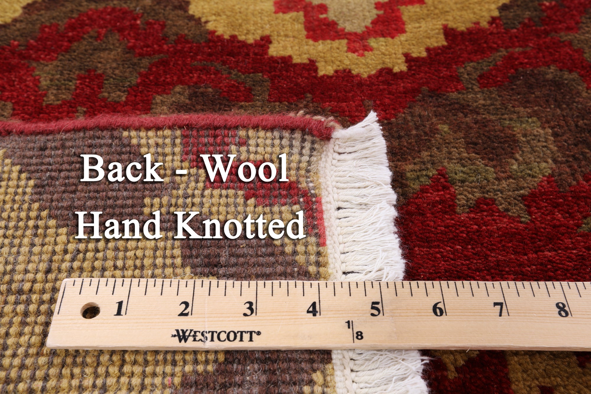 Ikat Hand Knotted Wool Area Rug - 8' 2" X 9' 9" - Golden Nile