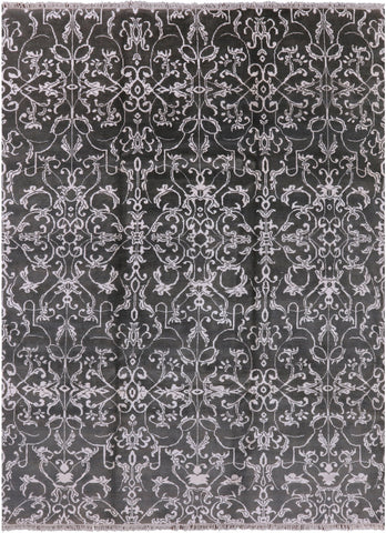 Modern Handmade Wool & Silk Rug - 7' 9