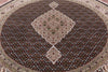Round Bijar Handmade Wool & Silk Rug - 8' 0" X 8' 0" - Golden Nile