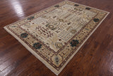 Peshawar Hand Knotted Wool Area Rug - 6' 1" X 9' 0" - Golden Nile