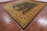Blue Peshawar Hand Knotted Wool Rug - 12' 1" X 15' 2" - Golden Nile