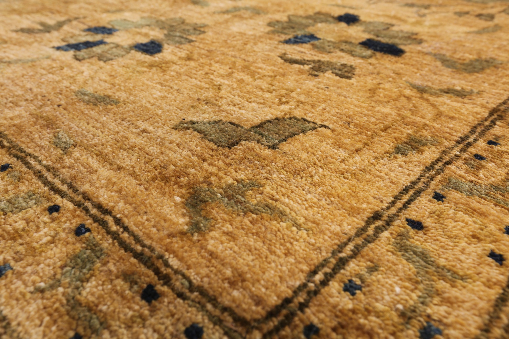 Blue Peshawar Hand Knotted Wool Rug - 12' 1" X 15' 2" - Golden Nile