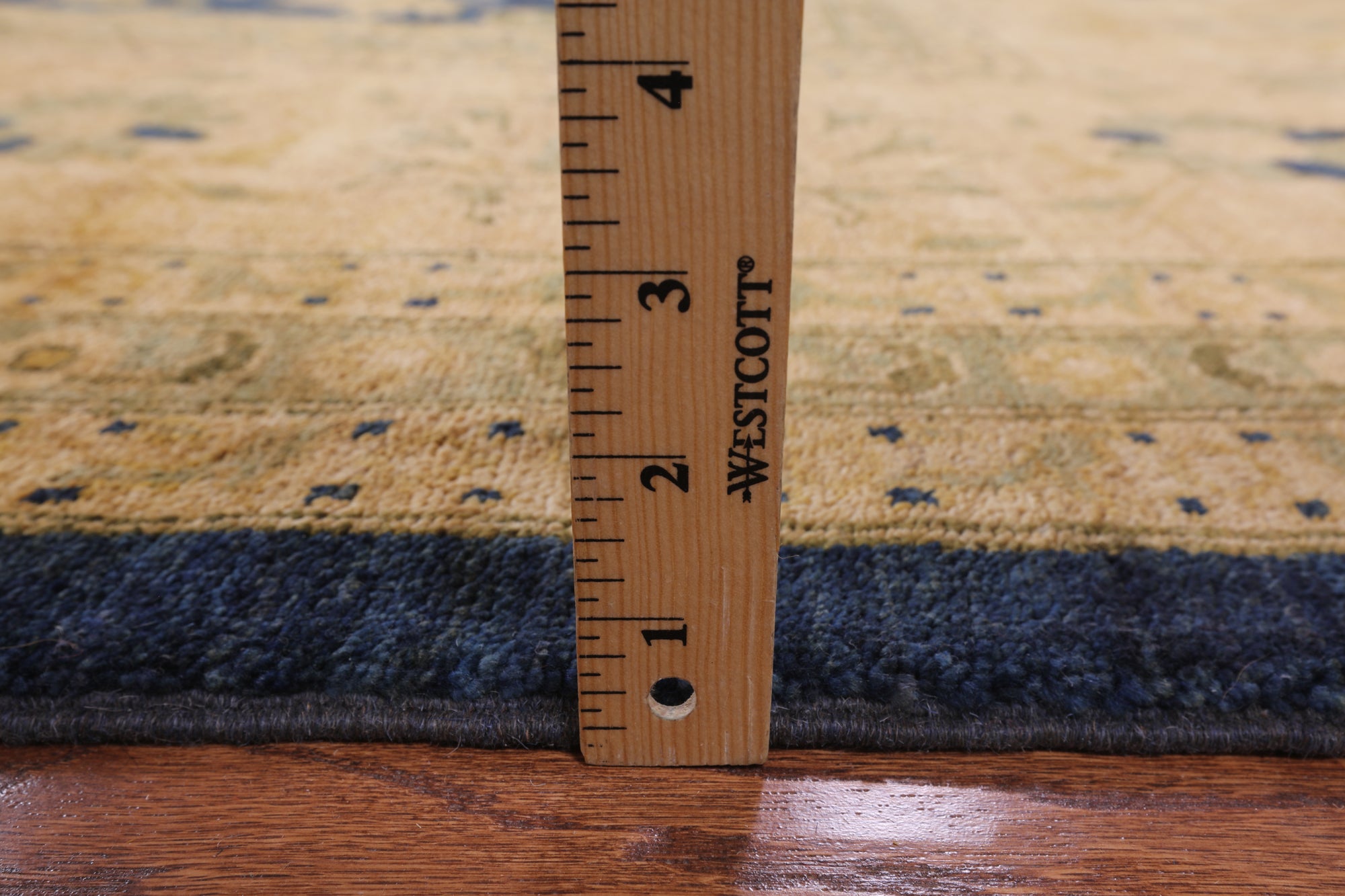 Blue Peshawar Hand Knotted Wool Rug - 12' 1" X 15' 2" - Golden Nile
