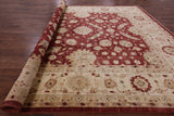 Red Peshawar Handmade Wool Rug - 12' 0" X 17' 7" - Golden Nile