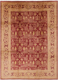 Red Peshawar Hand Knotted Rug - 8' 10" X 12' 5" - Golden Nile