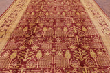 Red Peshawar Hand Knotted Rug - 8' 10" X 12' 5" - Golden Nile