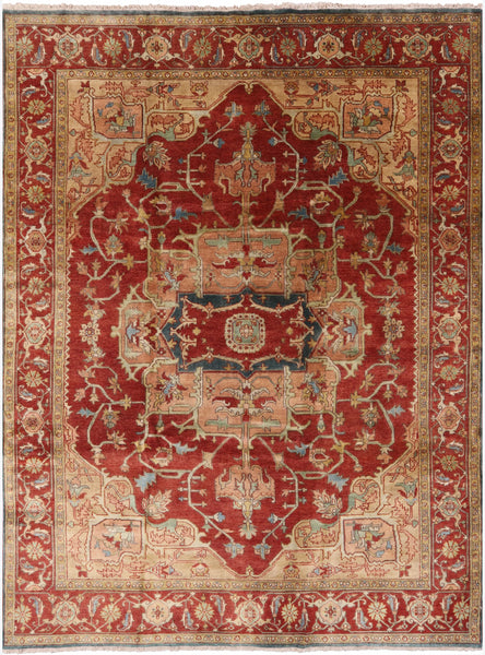 Rust Fine Serapi Hand Knotted Area Rug - 8' 9" X 11' 10" - Golden Nile