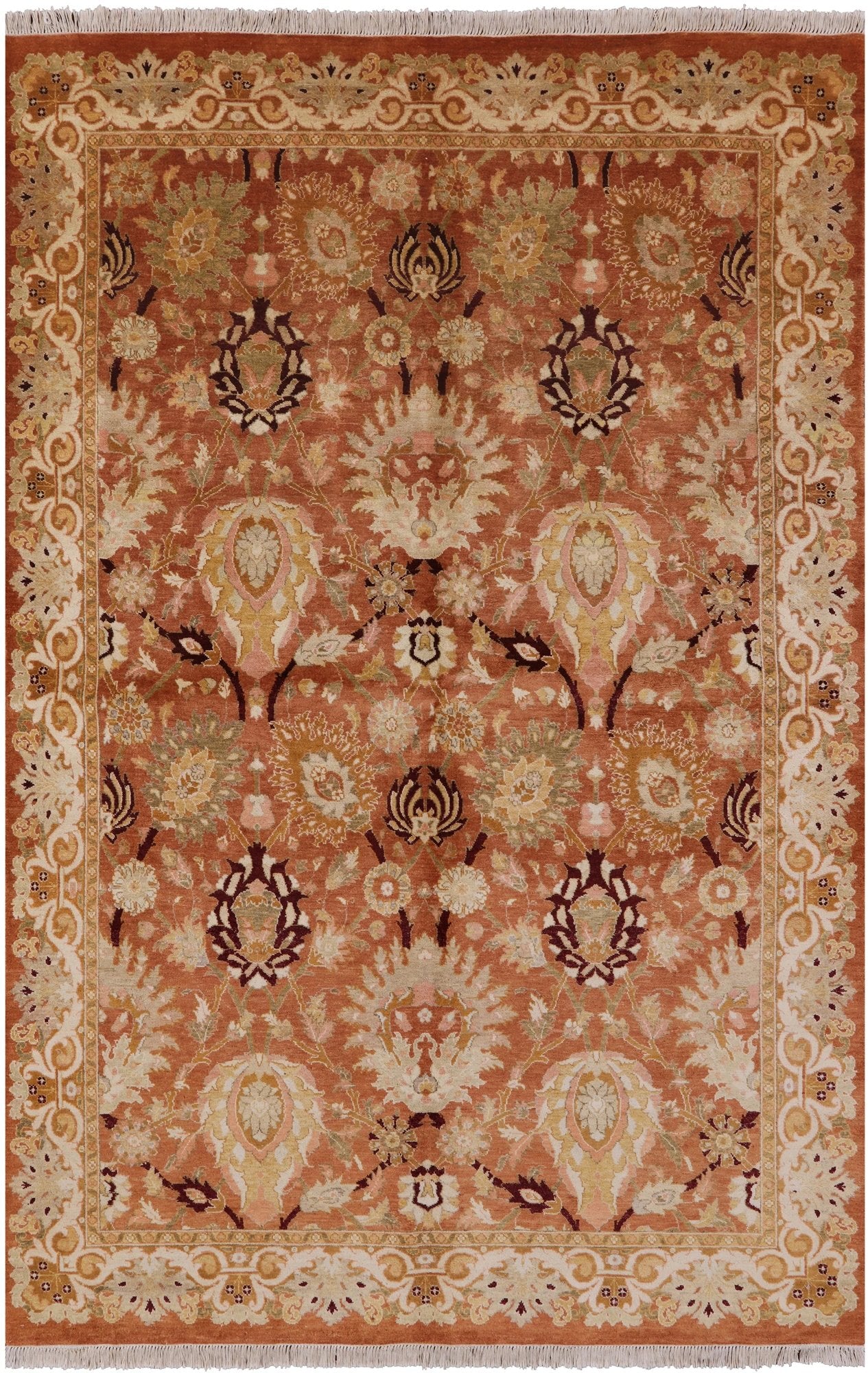 Chobi Peshawar Handmade Wool Rug - 6' 0" X 9' 0" - Golden Nile