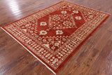 Signed Peshawar Hand Knotted Rug - 5' 8" X 7' 9" - Golden Nile