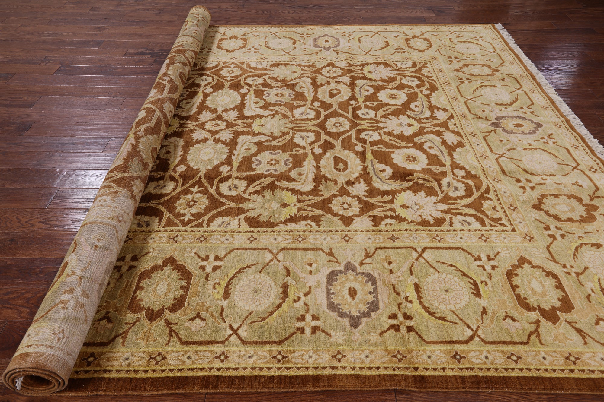Brown Fine Serapi Hand Knotted Rug - 8' 10" X 11' 8" - Golden Nile