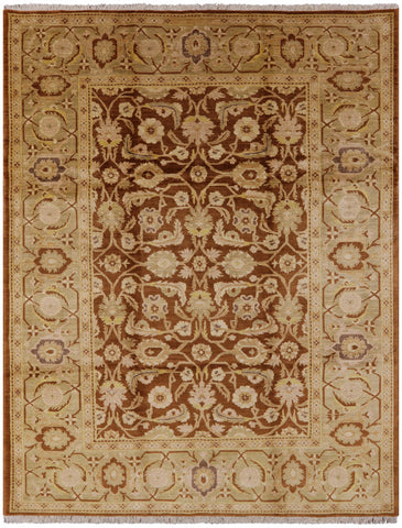 Brown Fine Serapi Hand Knotted Rug - 8' 10