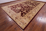 Red Peshawar Hand Knotted Wool Area Rug - 12' 0" X 18' 0" - Golden Nile