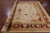 Ivory Chobi Peshawar Handmade Wool Rug - 8' 1" X 10' 1" - Golden Nile