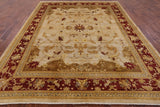 Ivory Chobi Peshawar Handmade Wool Rug - 8' 1" X 10' 1" - Golden Nile