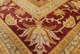 Ivory Chobi Peshawar Handmade Wool Rug - 8' 1" X 10' 1" - Golden Nile