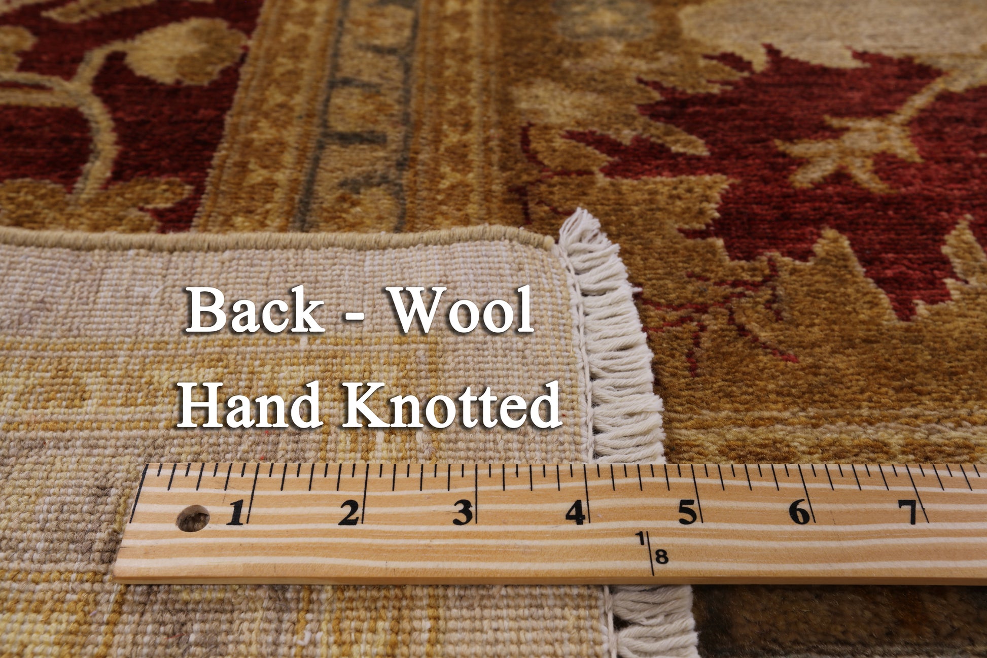 Ivory Chobi Peshawar Handmade Wool Rug - 8' 1" X 10' 1" - Golden Nile