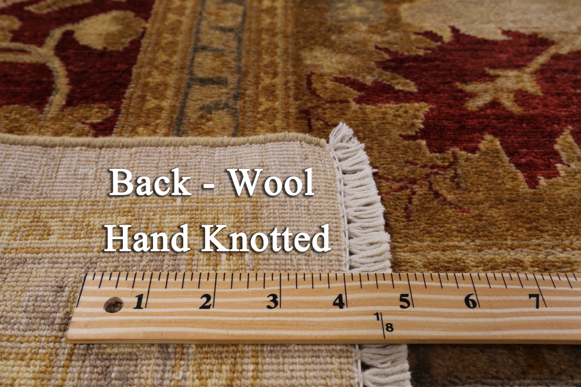 Ivory Chobi Peshawar Handmade Wool Rug - 8' 1" X 10' 1" - Golden Nile