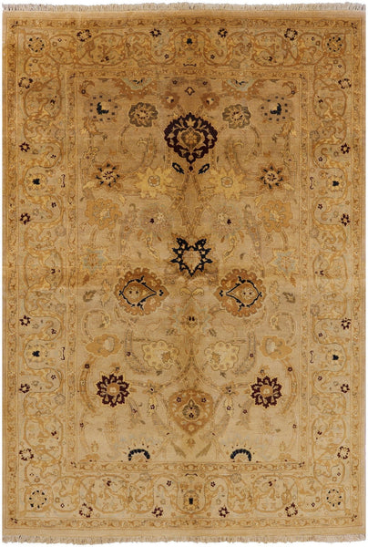Peshawar Hand Knotted Wool Rug - 6' 3" X 8' 10" - Golden Nile