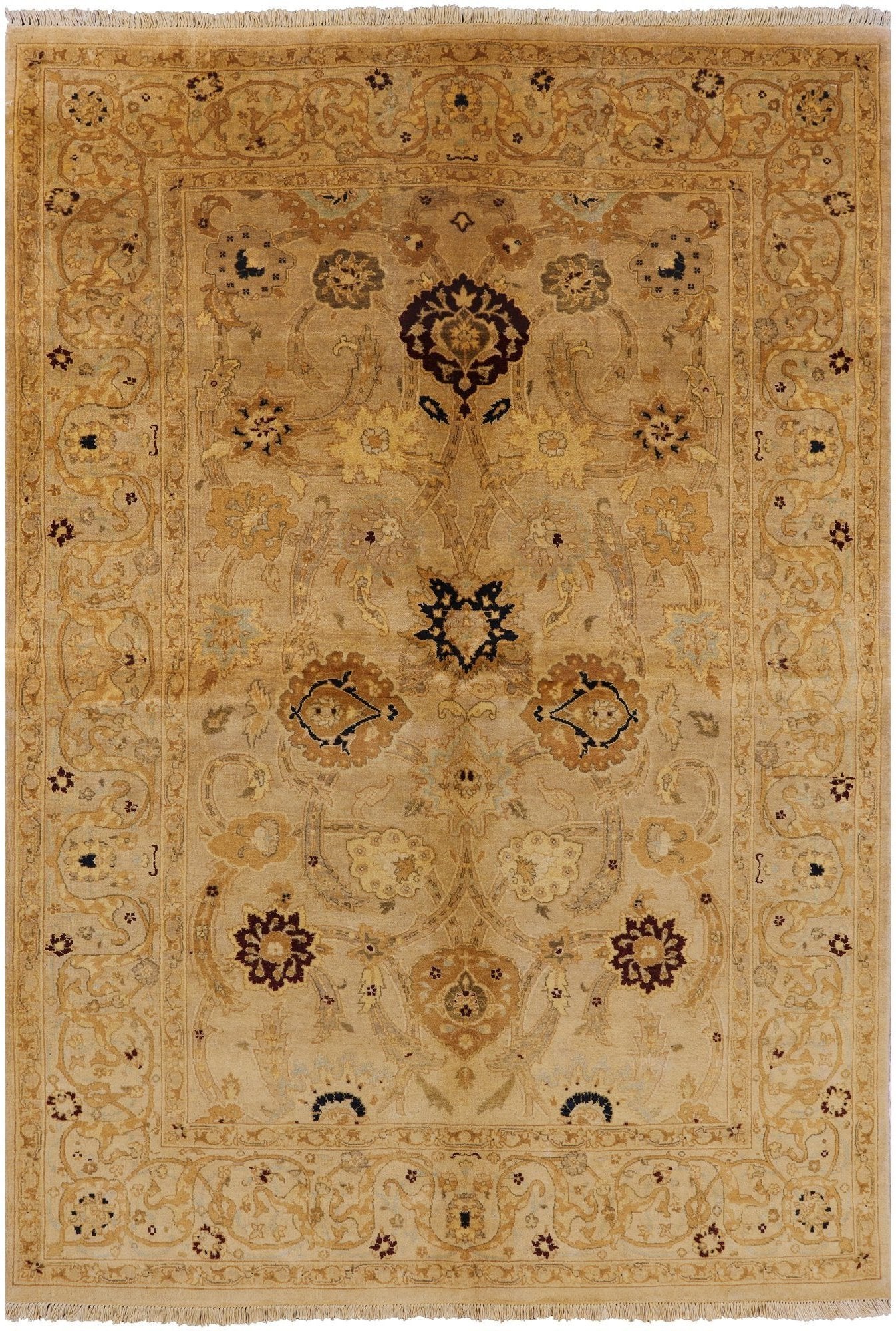 Peshawar Hand Knotted Wool Rug - 6' 3" X 8' 10" - Golden Nile