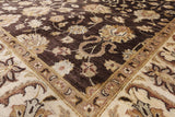 Brown Peshawar Hand Knotted Wool Rug - 8' 1" X 10' 1" - Golden Nile