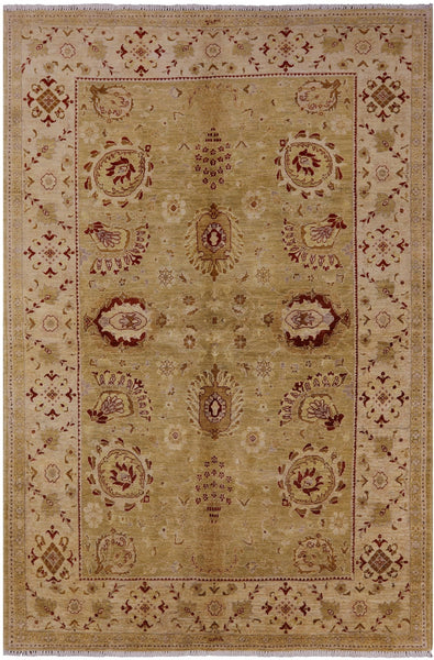 Peshawar Hand Knotted Wool Rug - 6' 3" X 9' 3" - Golden Nile