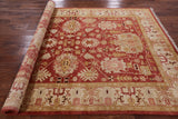 Red Peshawar Hand Knotted Wool Rug - 6' 3" X 8' 8" - Golden Nile