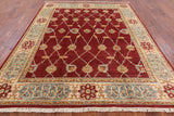 Red Peshawar Handmade Wool Rug - 8' 1" X 10' 0" - Golden Nile