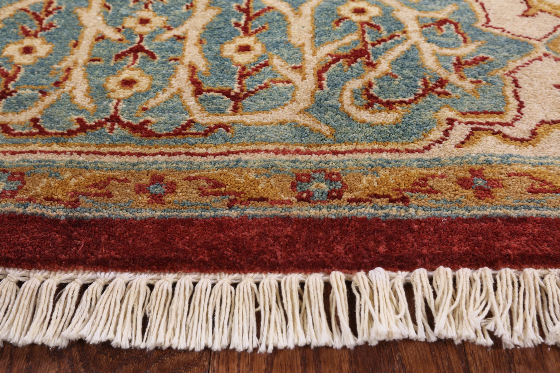 Red Peshawar Handmade Wool Rug - 8' 1" X 10' 0" - Golden Nile