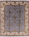 8 X 10 Rajasthan Wool & Silk Blue Rug - Golden Nile