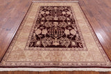 Red Peshawar Handmade Wool Rug - 6' 3" X 9' 0" - Golden Nile