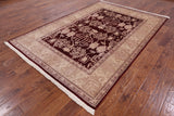 Red Peshawar Handmade Wool Rug - 6' 3" X 9' 0" - Golden Nile