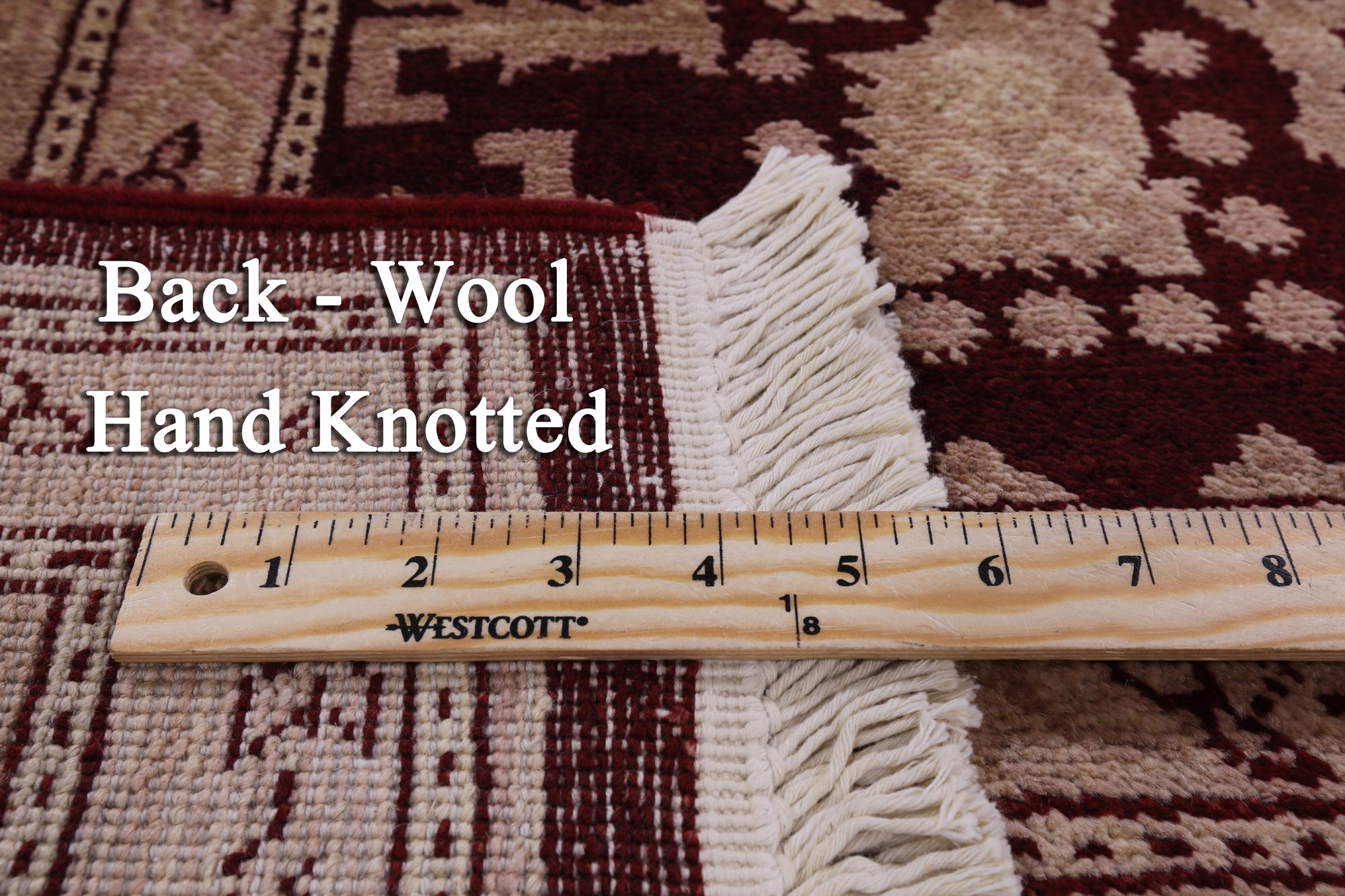 Red Peshawar Handmade Wool Rug - 6' 3" X 9' 0" - Golden Nile