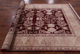 Red Peshawar Handmade Wool Rug - 6' 3" X 9' 0" - Golden Nile