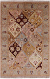 Peshawar Handmade Wool Rug - 6' 1" X 9' 1" - Golden Nile