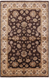 Brown Peshawar Handmade Wool Rug - 6' 0" X 9' 5" - Golden Nile