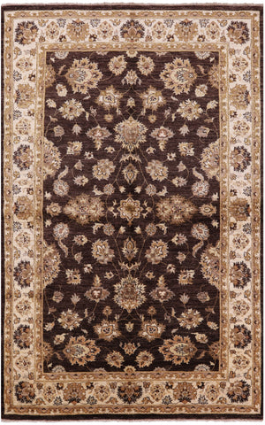 Brown Peshawar Handmade Wool Rug - 6' 0