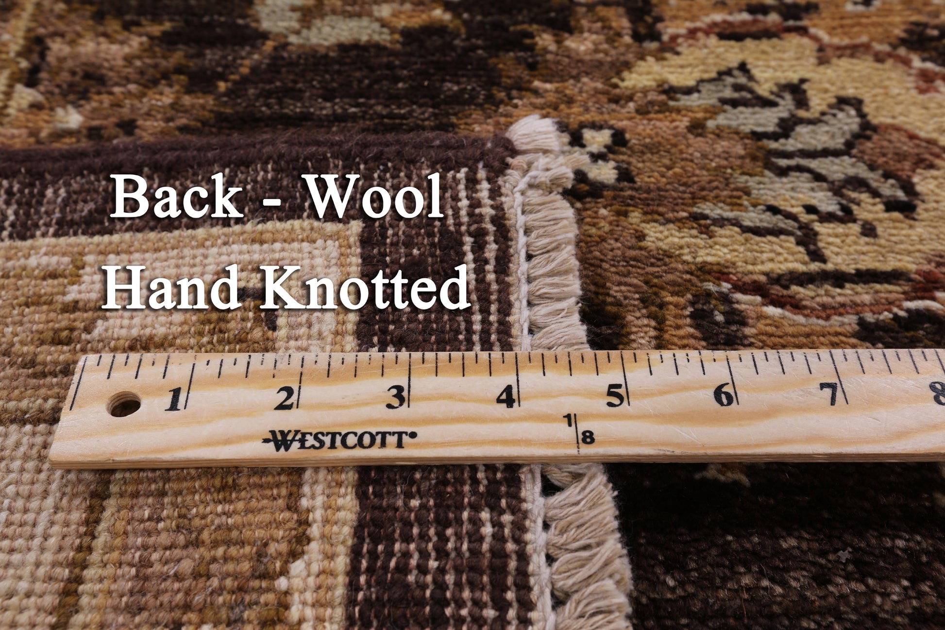 Brown Peshawar Handmade Wool Rug - 6' 0" X 9' 5" - Golden Nile