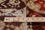 Brown Ikat Handmade Wool Rug - 5' 0" X 6' 3" - Golden Nile