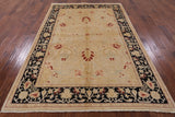 Ivory Peshawar Handmade Wool Area Rug - 6' 1" X 9' 0" - Golden Nile