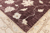 Brown Peshawar Hand Knotted Wool Rug - 6' 2" X 8' 10" - Golden Nile