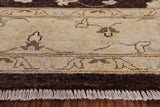 Brown Peshawar Hand Knotted Wool Rug - 6' 2" X 8' 10" - Golden Nile